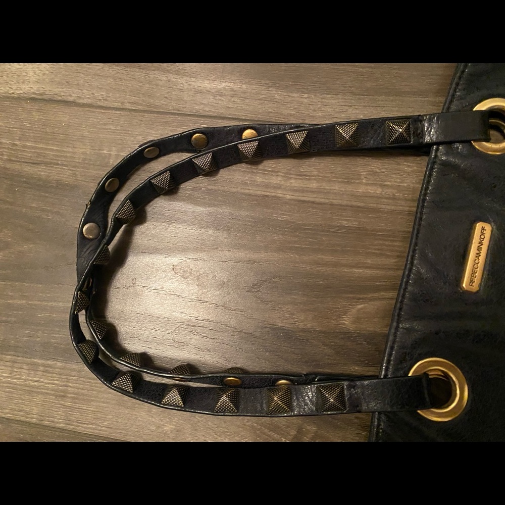 Rebecca Minkoff black crackle leather tote with studs - Picture 3 of 11